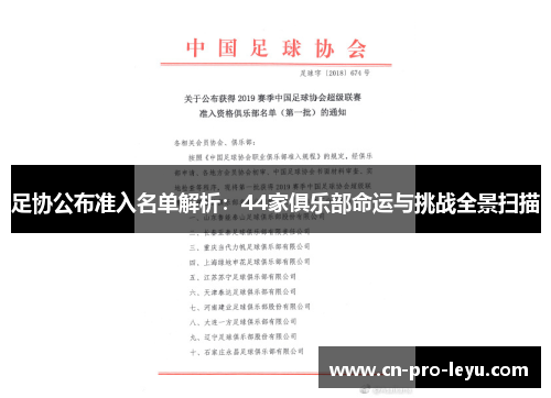 足协公布准入名单解析：44家俱乐部命运与挑战全景扫描